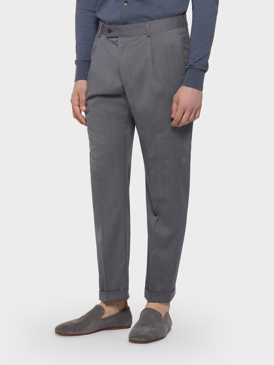 Carrot Fit Trousers in Zeelander Wool Gray