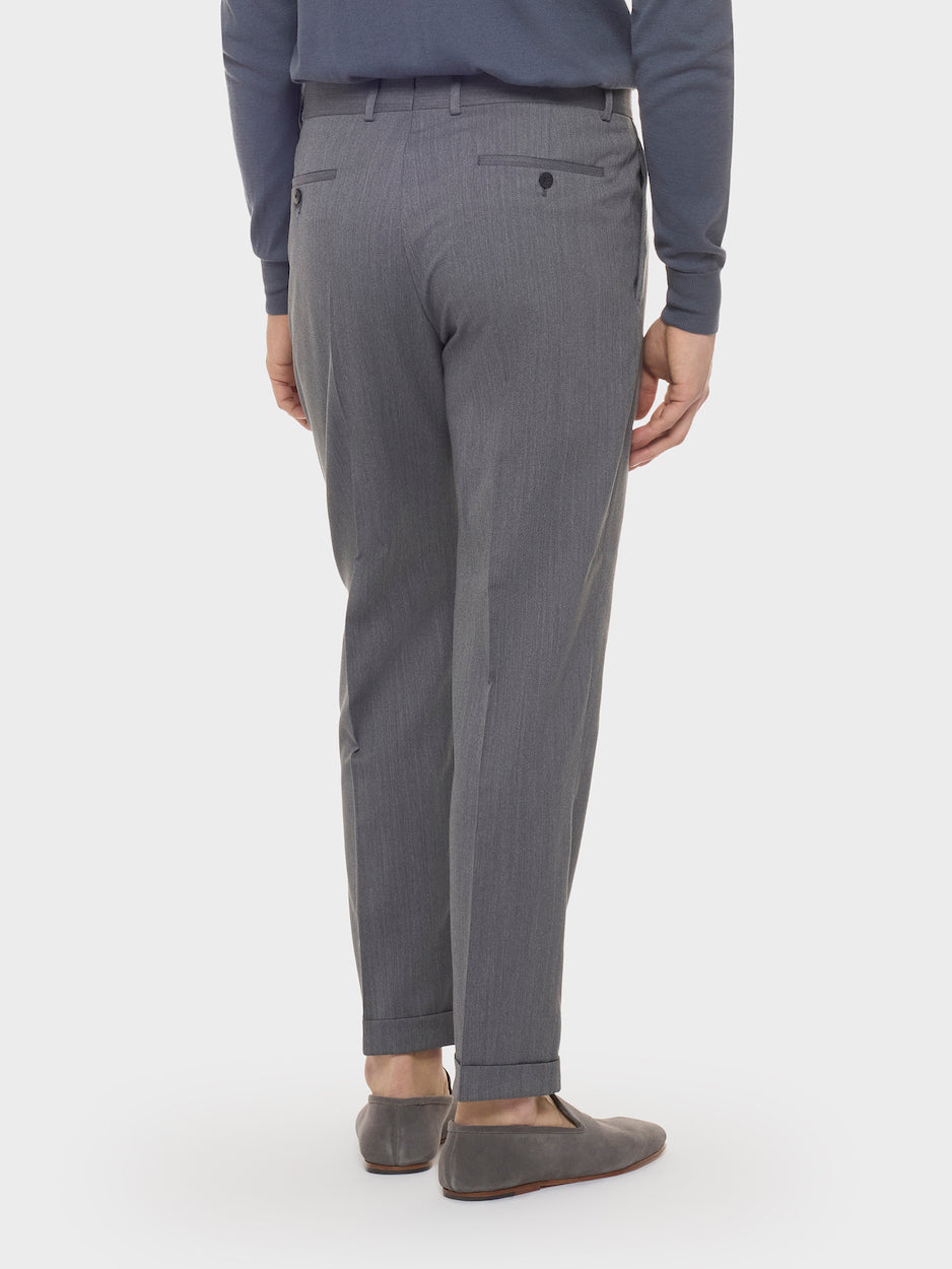 Carrot Fit Trousers in Zeelander Wool Gray