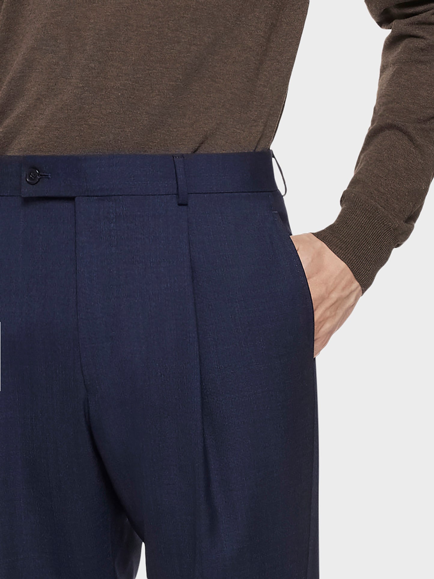 Blue wool trousers