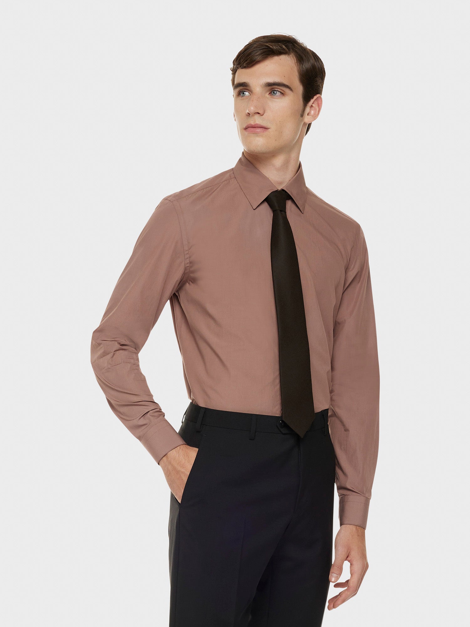 brown dress shirt tie Solid KT Brown Necktie
