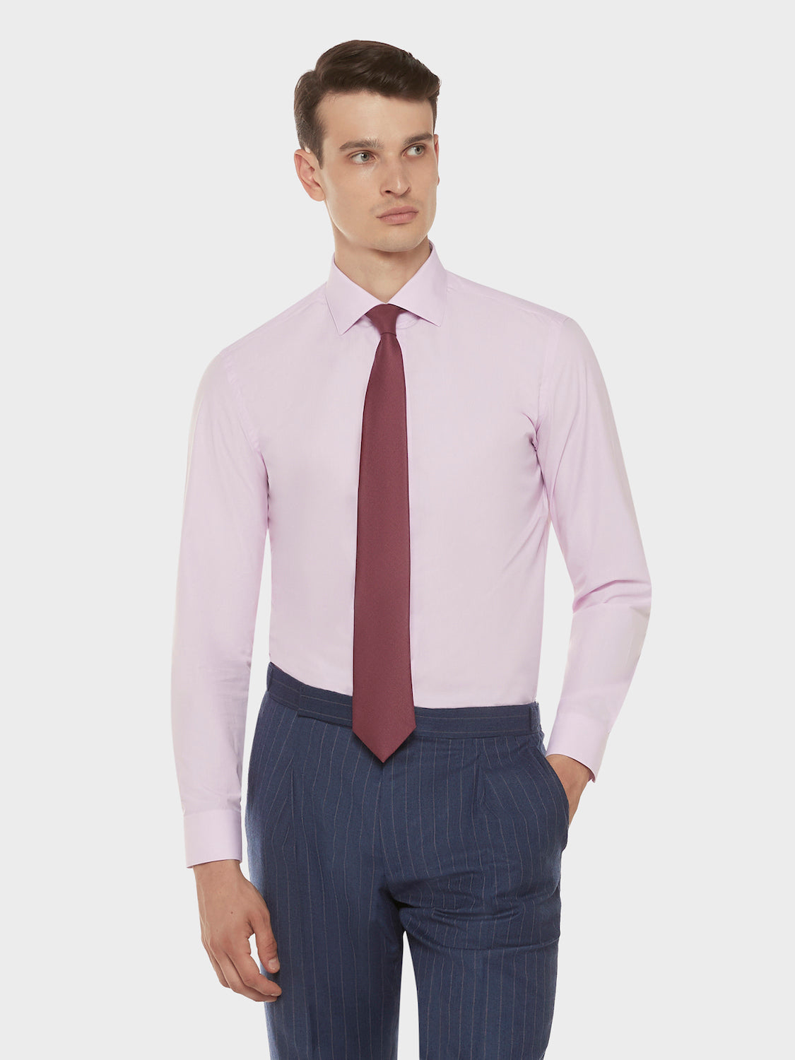 Caruso Menswear Abbigliamento Uomo Accessori Cravatta in cashmere e seta rosa look 2