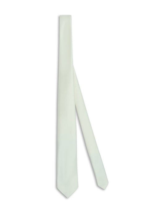 Tie in white silk satin