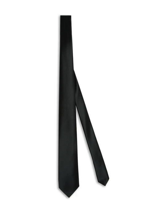 Tie in black silk satin