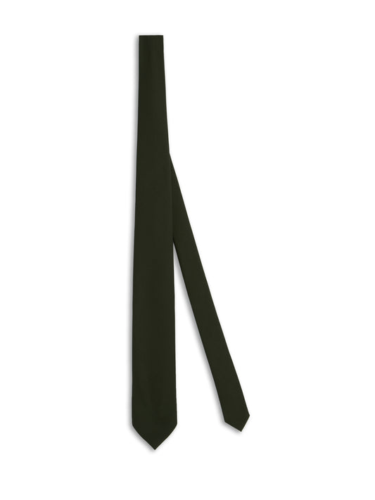 Cravatta in gabardina di lana verde