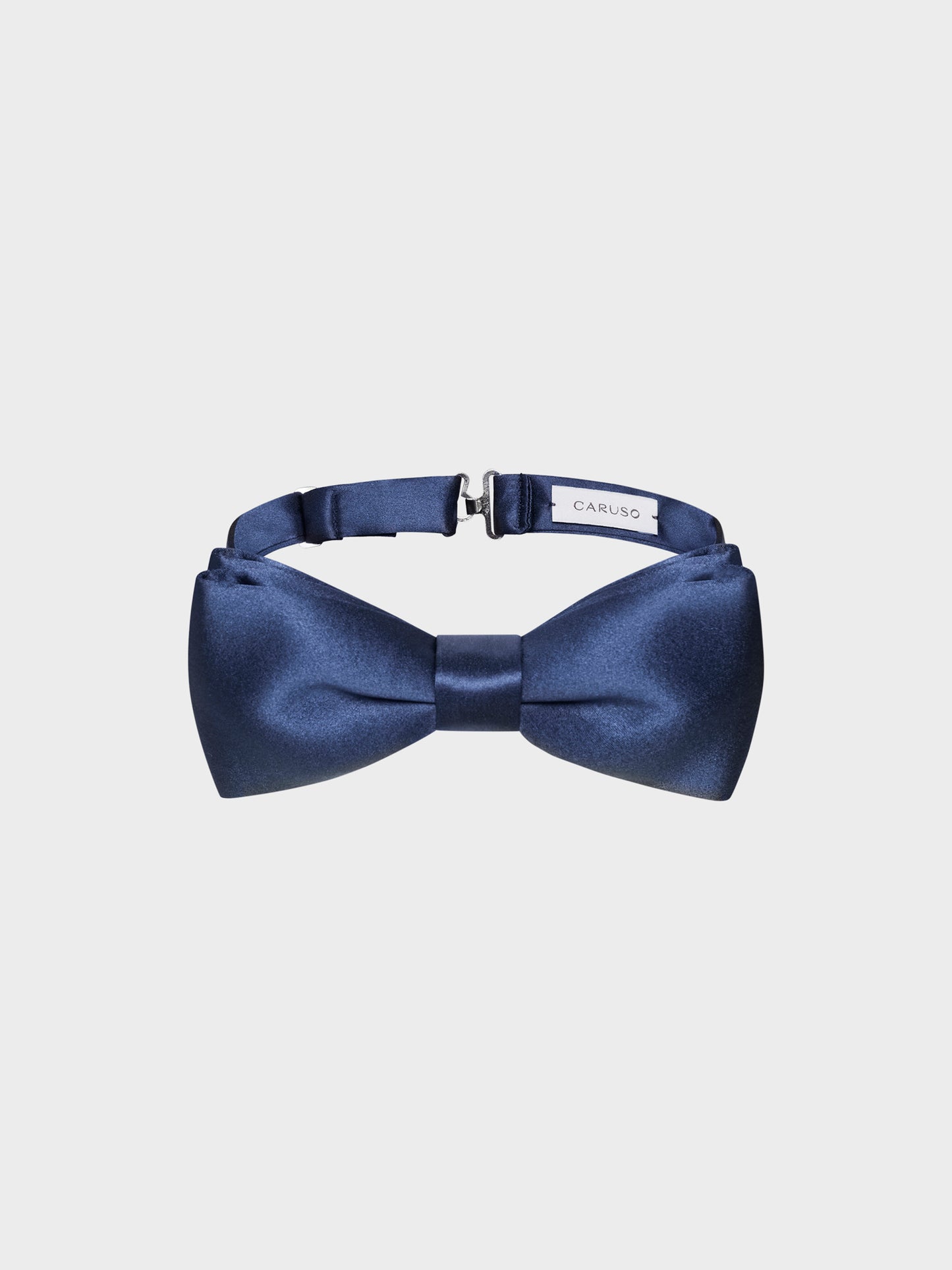 Pre-tied bow tie in blue double-layer silk satin