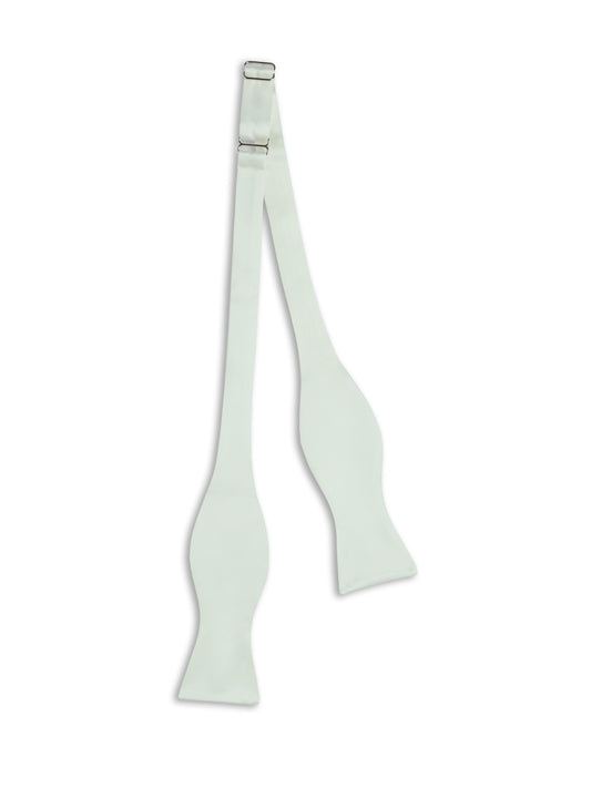 Self-tie bow tie in white silk satin