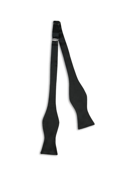 Self-tie bow tie in black silk satin
