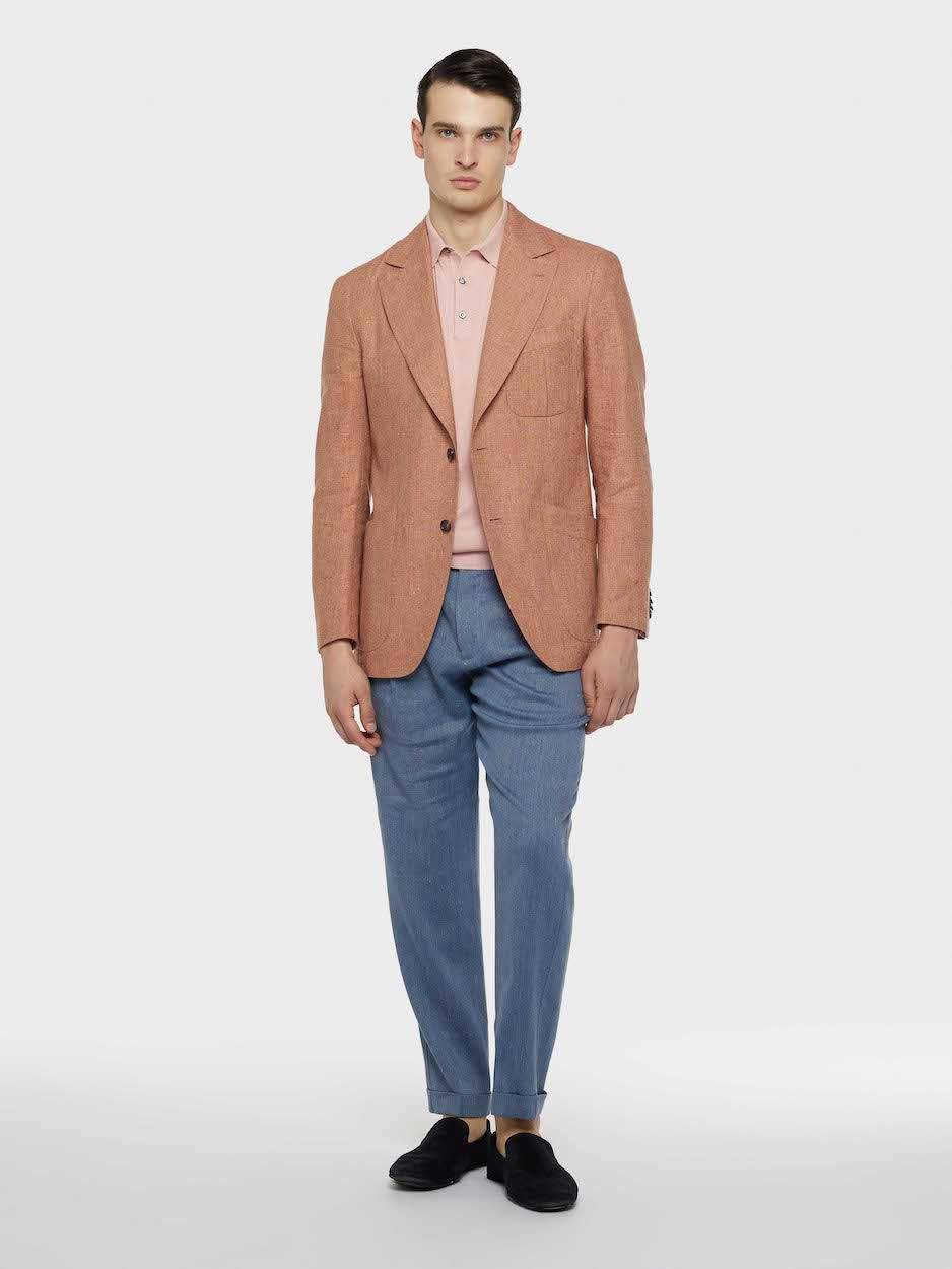 Pink Carmen Jacket in Silk and Linen