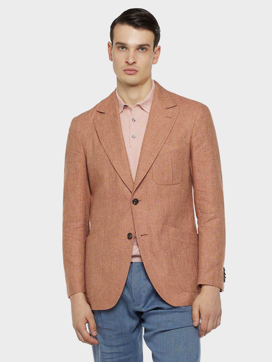 Pink Carmen Jacket in Silk and Linen