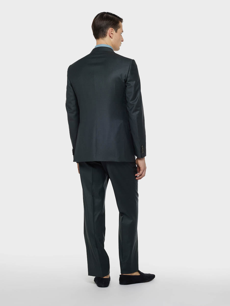 Abito carmen doppiopetto in lana 150's verde