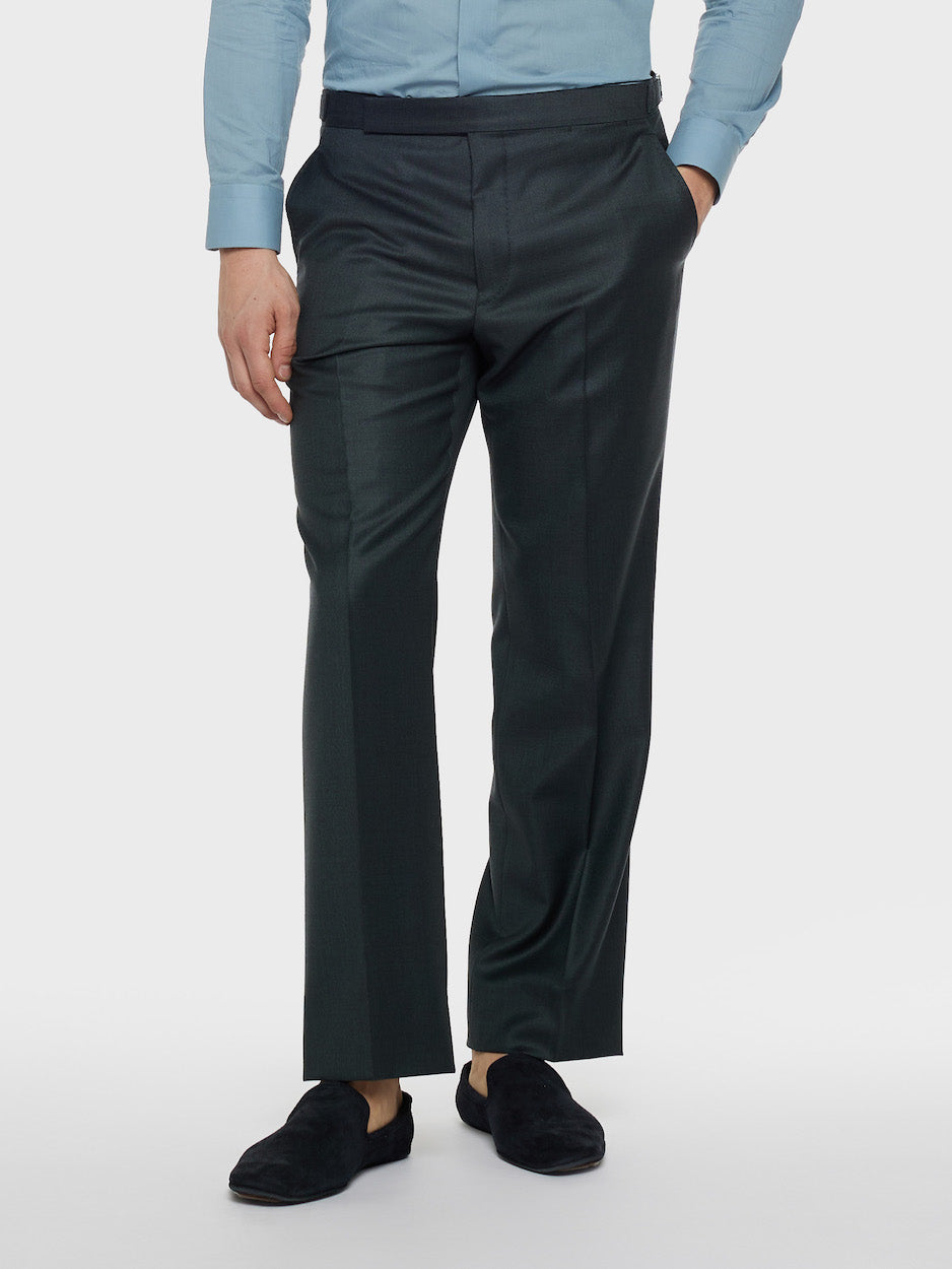 Abito carmen doppiopetto in lana 150's verde