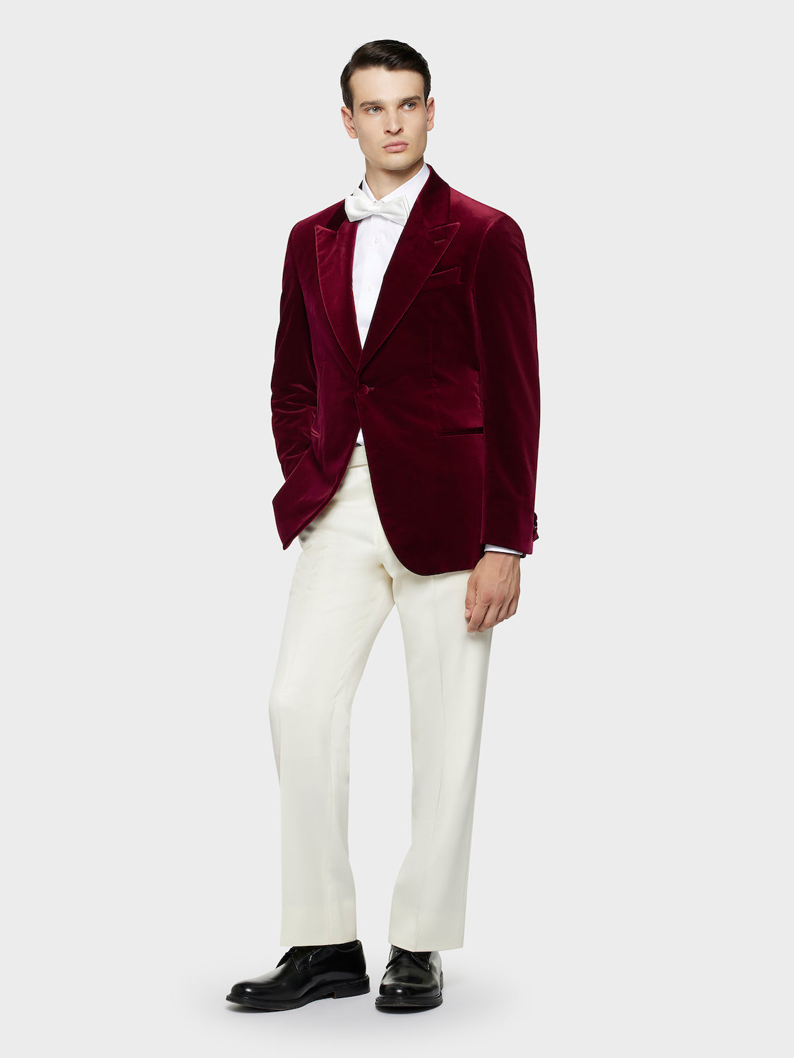 Caruso Menswear Abbigliamento Uomo Giacche Giacca carmen in velluto bordeaux look 1