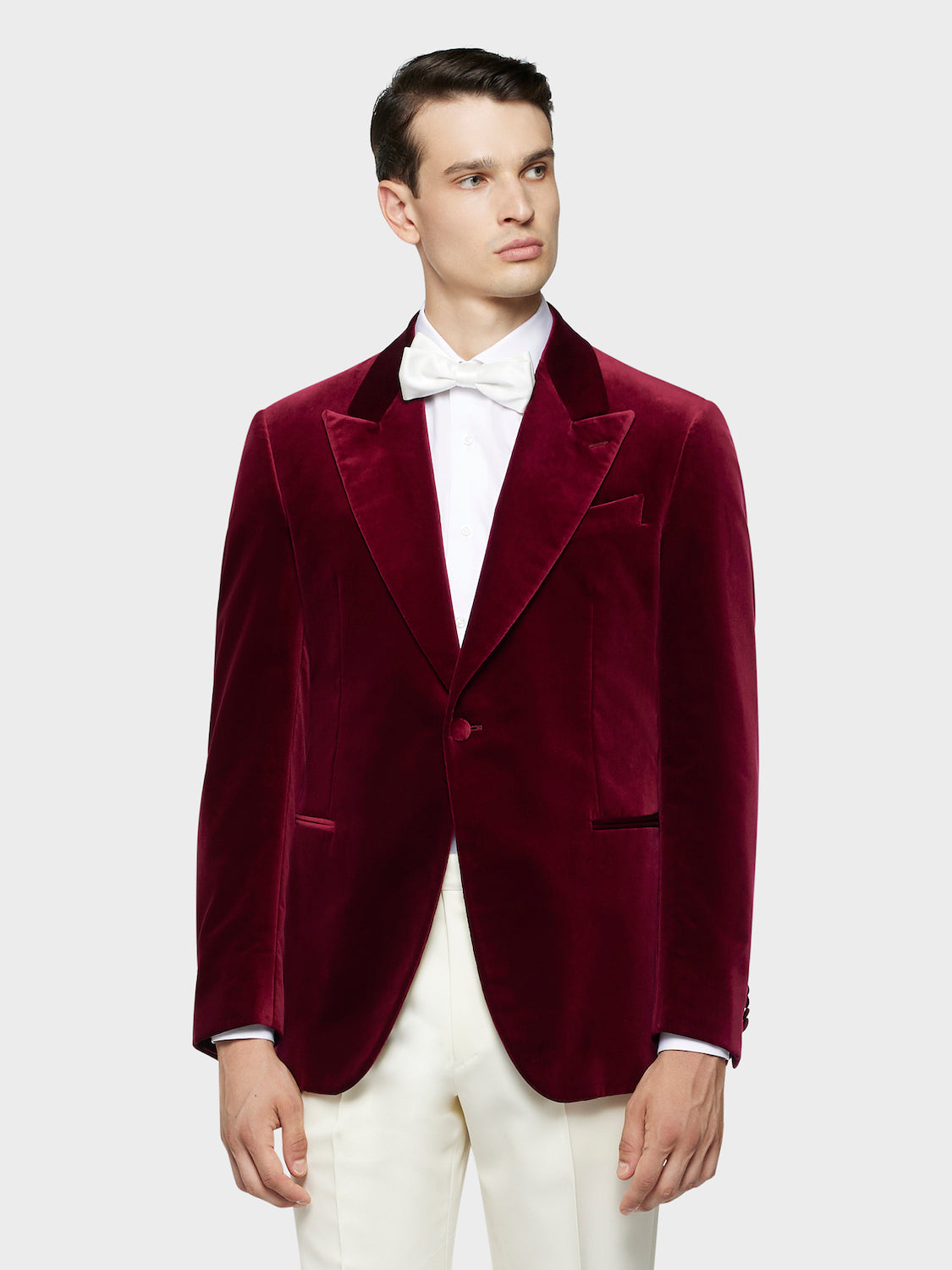 Caruso Menswear Abbigliamento Uomo Giacche Giacca carmen in velluto bordeaux look 3