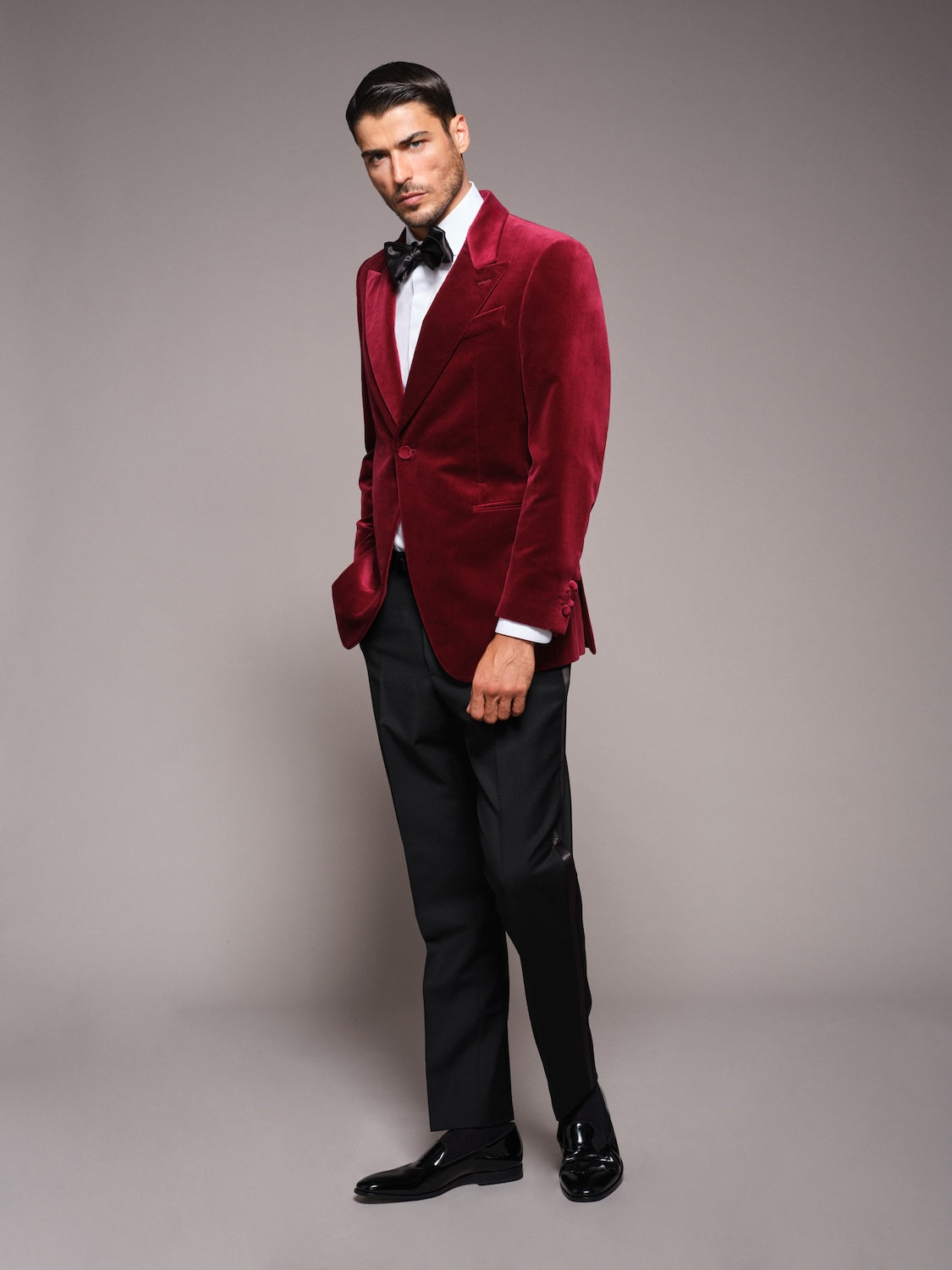 Carmen Jacket in Bordeaux Velvet