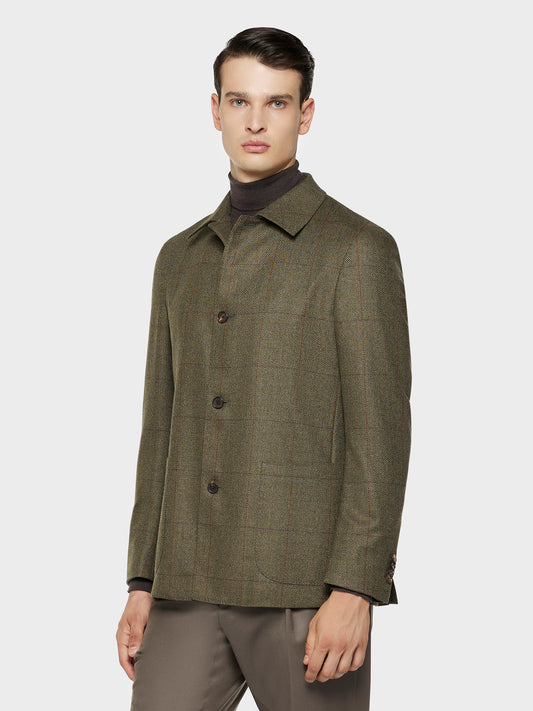 Caruso Menswear Abbigliamento Uomo Giacche Giacca fedora in lana tweed e seta a quadri look 3