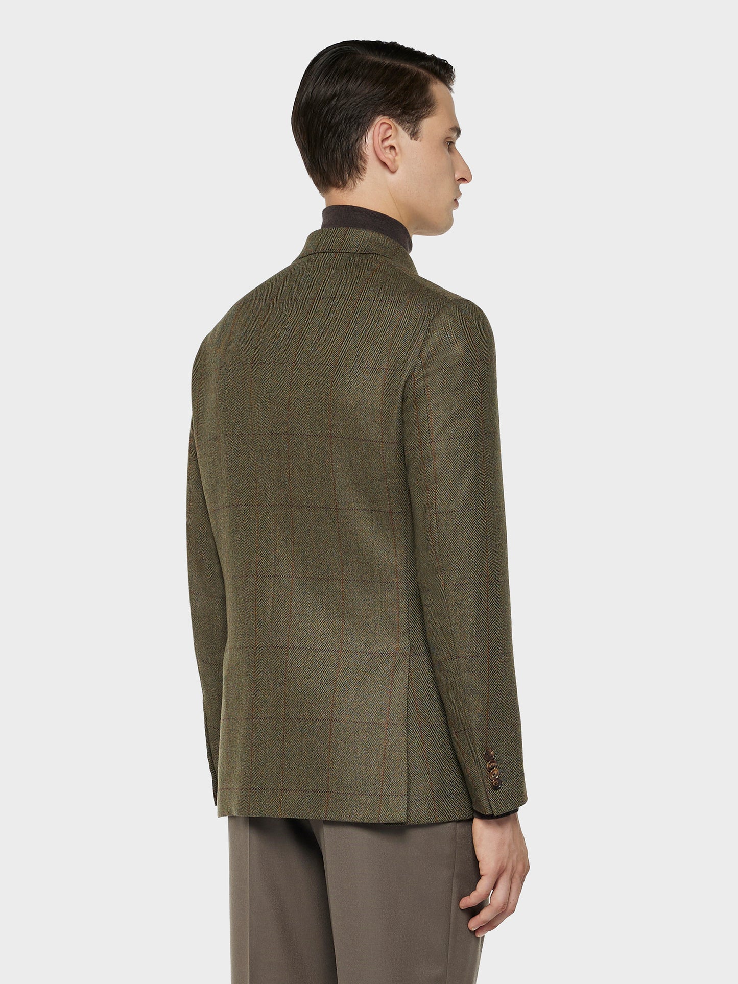 Caruso Menswear Abbigliamento Uomo Giacche Giacca fedora in lana tweed e seta a quadri look 4