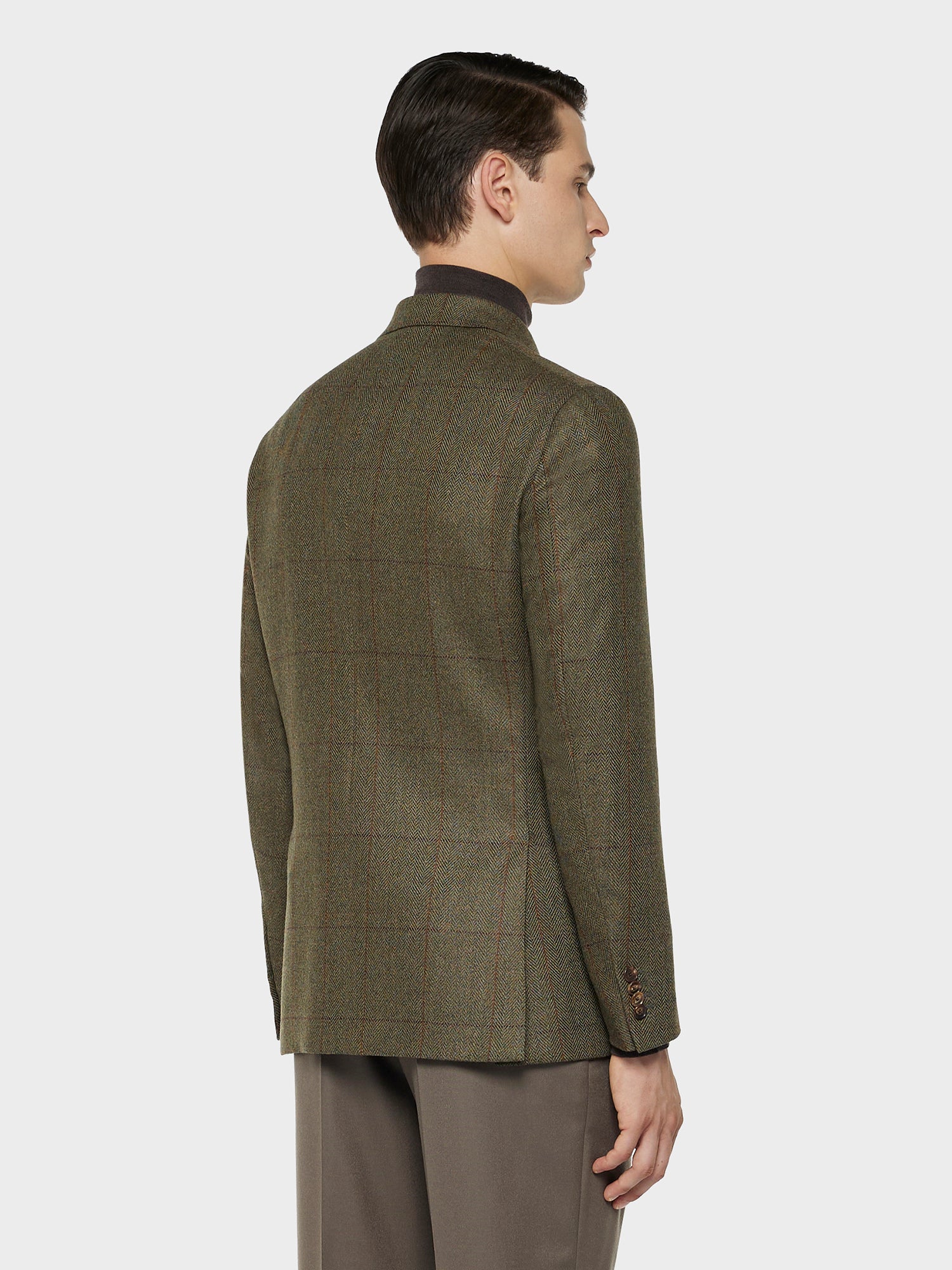 Caruso Menswear Abbigliamento Uomo Giacche Giacca fedora in lana tweed e seta a quadri look 4