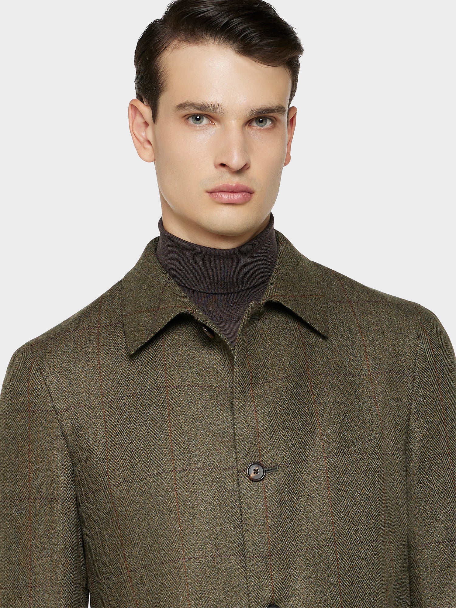 Caruso Menswear Abbigliamento Uomo Giacche Giacca fedora in lana tweed e seta a quadri look 5