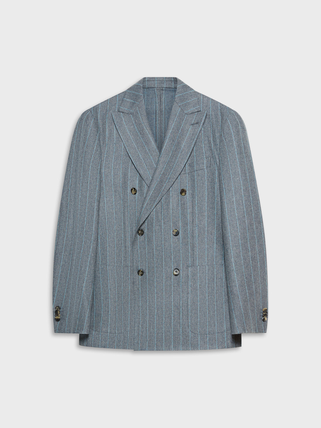 Caruso Menswear Abbigliamento Uomo Giacche Giacca butterfly doppiopetto gessata in lana grigia look 2