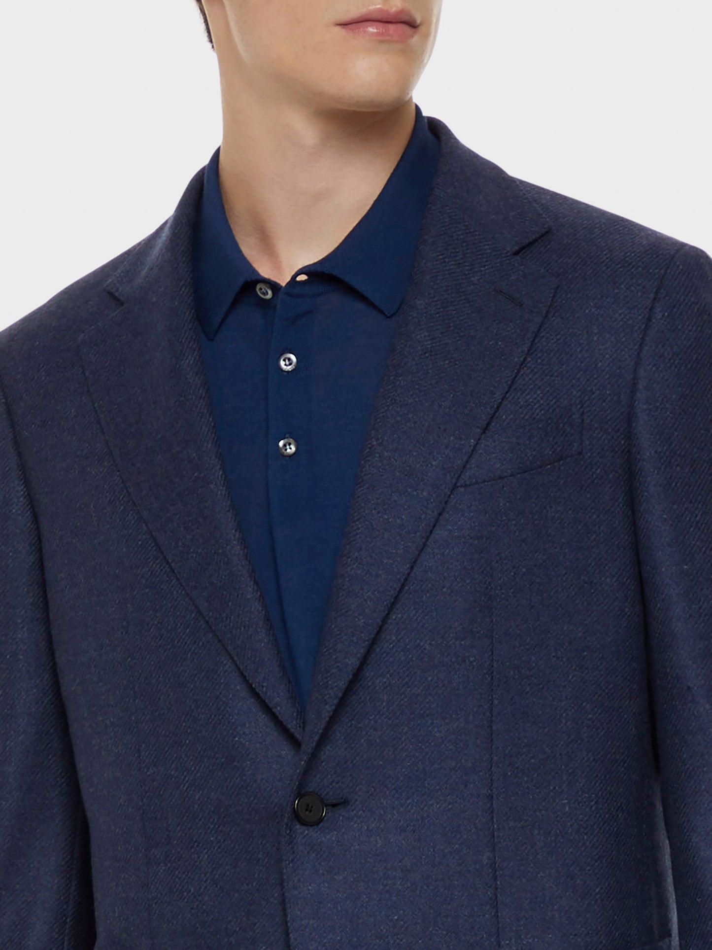 Caruso Menswear Abbigliamento Uomo Giacca butterfly in lana cashmere blu dettaglio