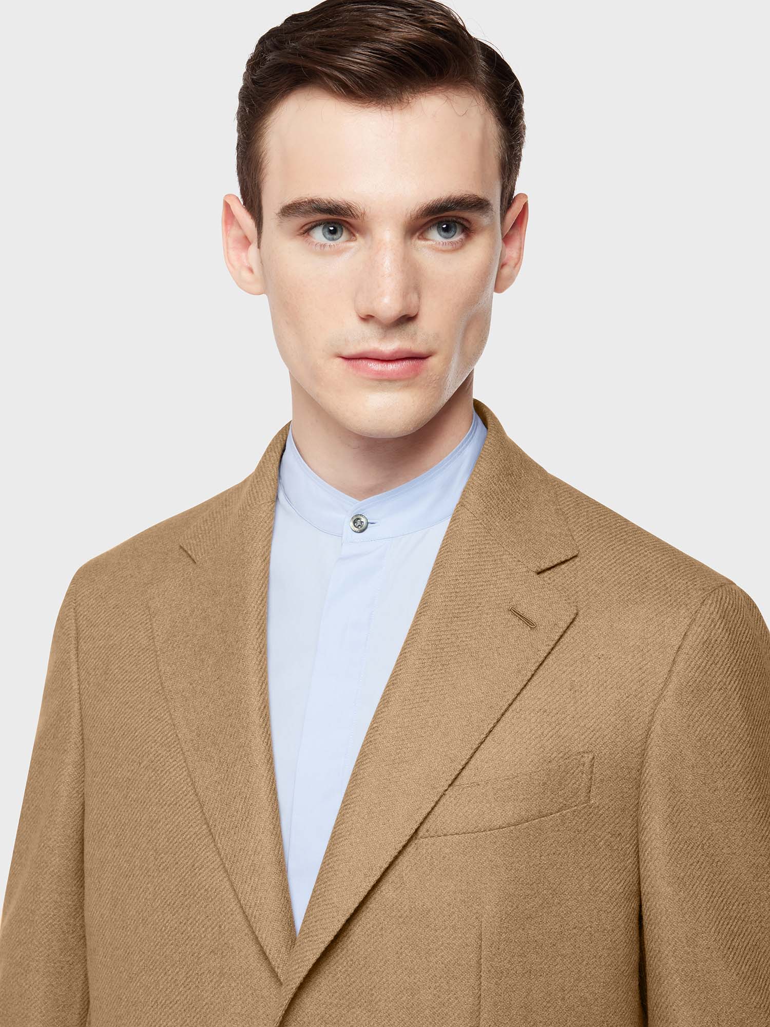 Caruso Menswear Abbigliamento Uomo Giacca butterfly in lana e cashmere beige dettaglio