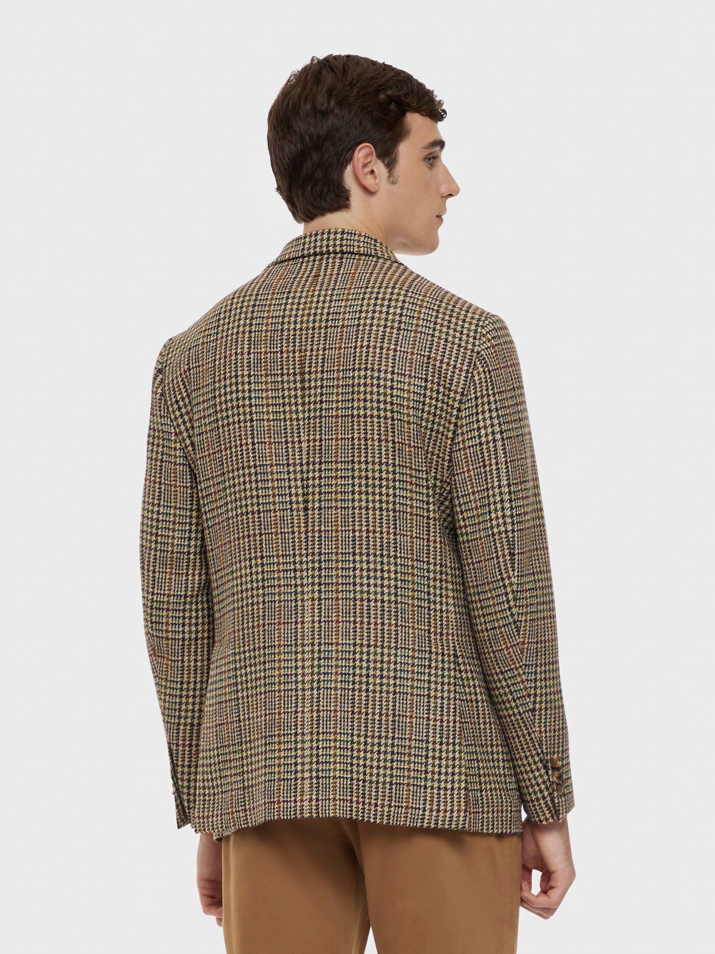 Butterfly jacket in brown prince of wales wool