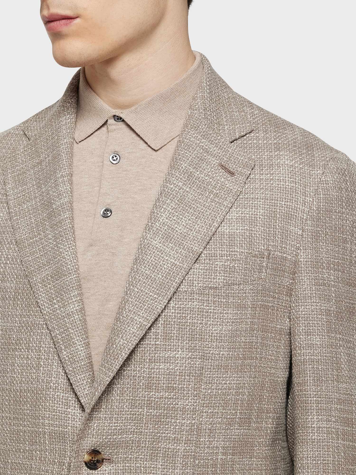 Caruso Menswear Abbigliamento Uomo Giacca butterfly in lana, seta e lino beige dettaglio