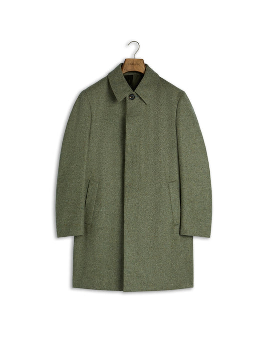 Butterfly single-breasted coat in green wool
