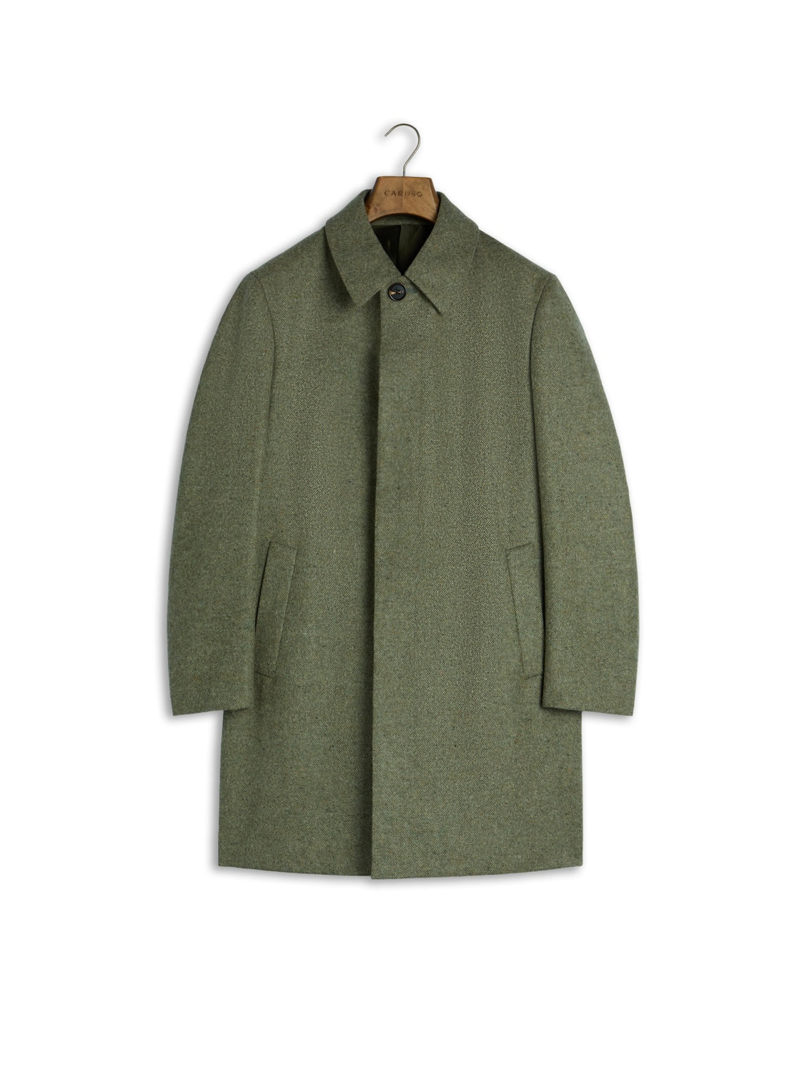 Cappotto Butterfly monopetto in lana verde