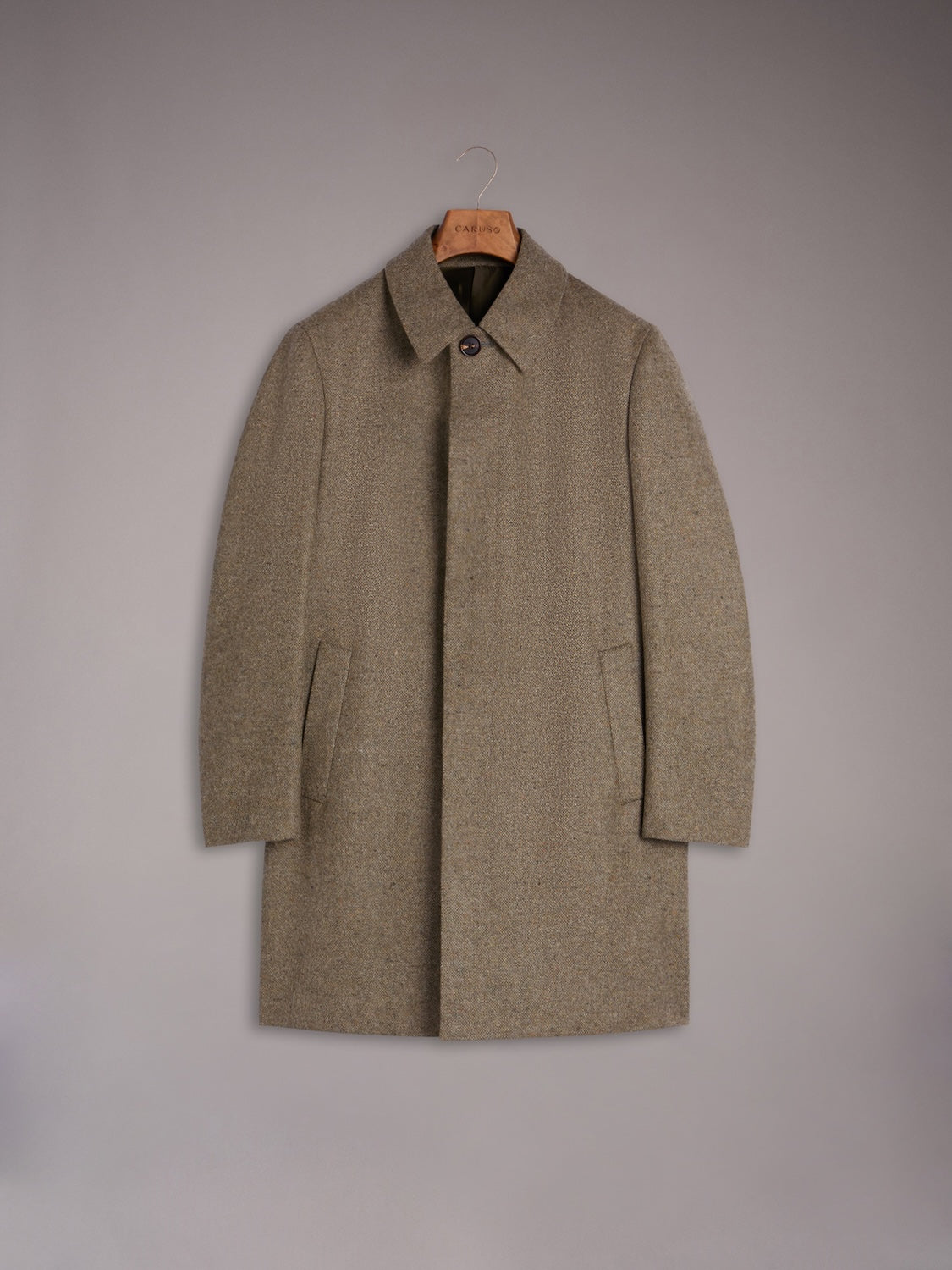 Cappotto Butterfly monopetto in lana verde