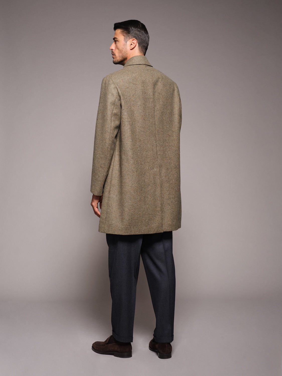 Cappotto Butterfly monopetto in lana verde