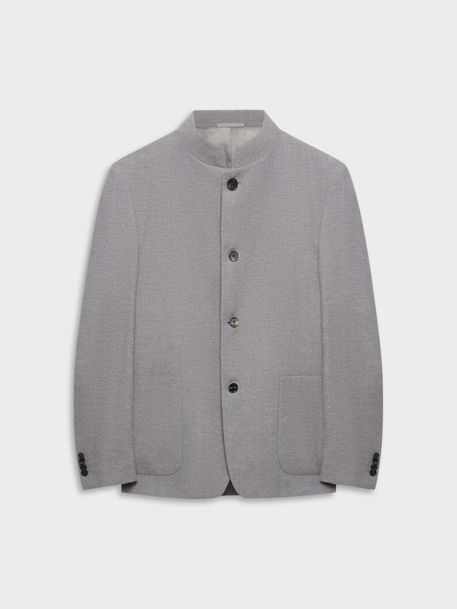 Light Blue Favorita Jacket in Wool, Cotton, and Silk