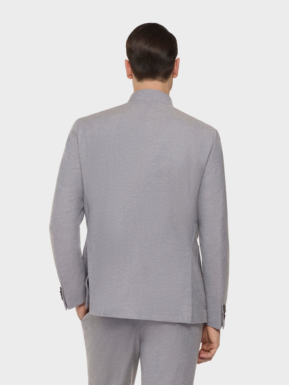 Light Blue Favorita Jacket in Wool, Cotton, and Silk