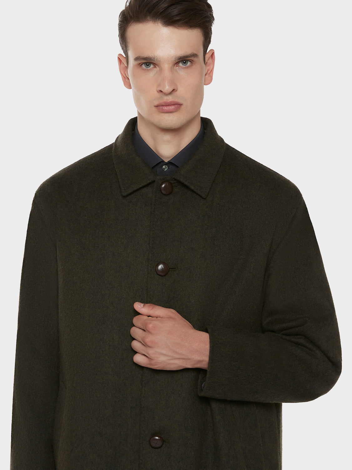 Caruso Menswear Abbigliamento Uomo Outerwear Cappotto loden in lana verde look 5