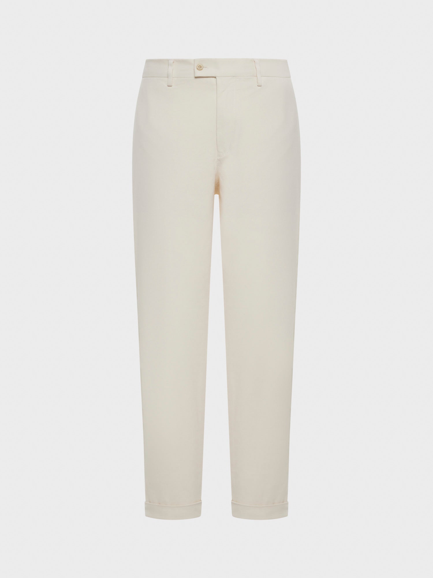 Caruso - White stretch cotton trousers