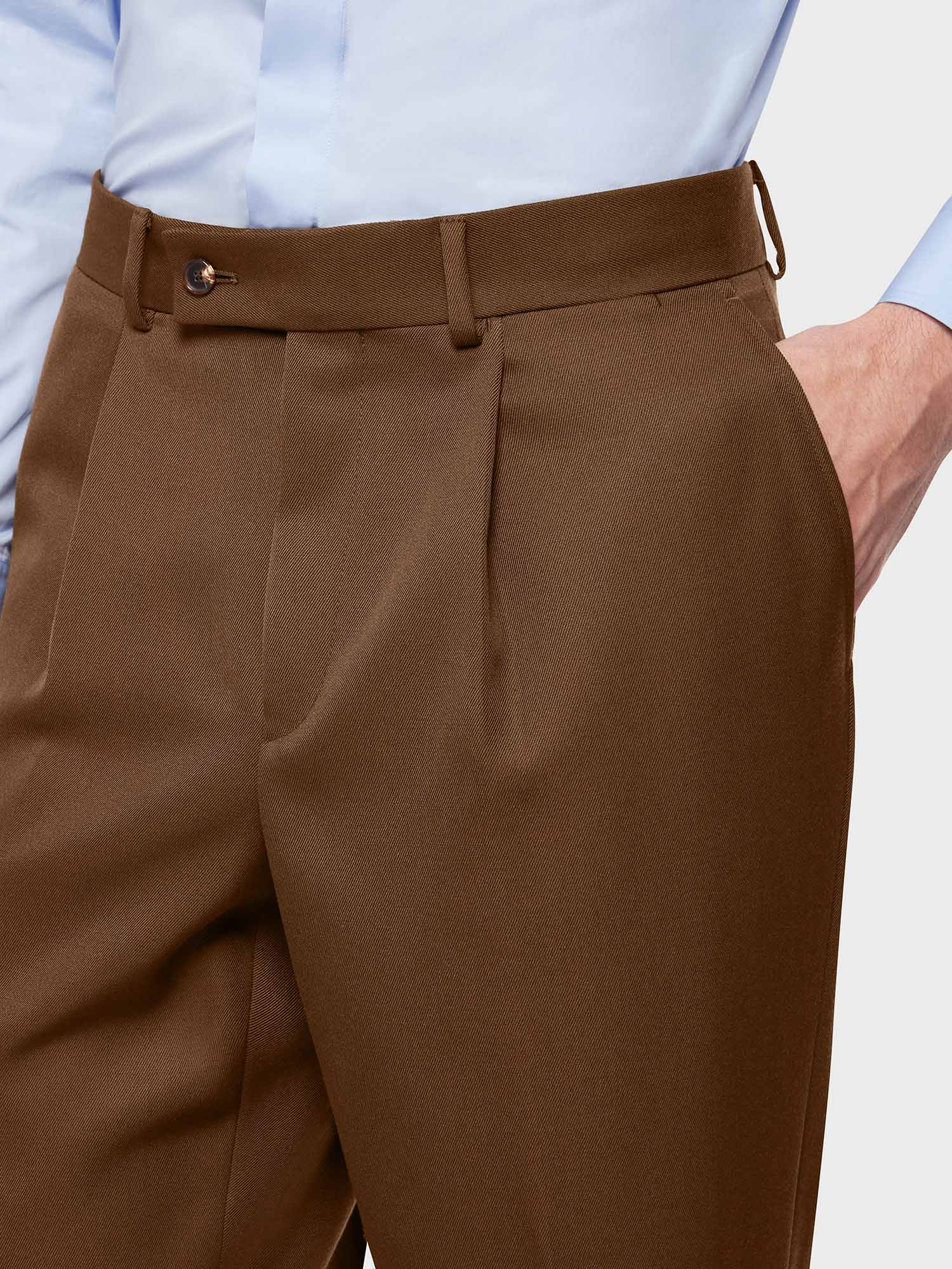 Brown wool and technical fabric trousers Brown wool and technical fabric trousers