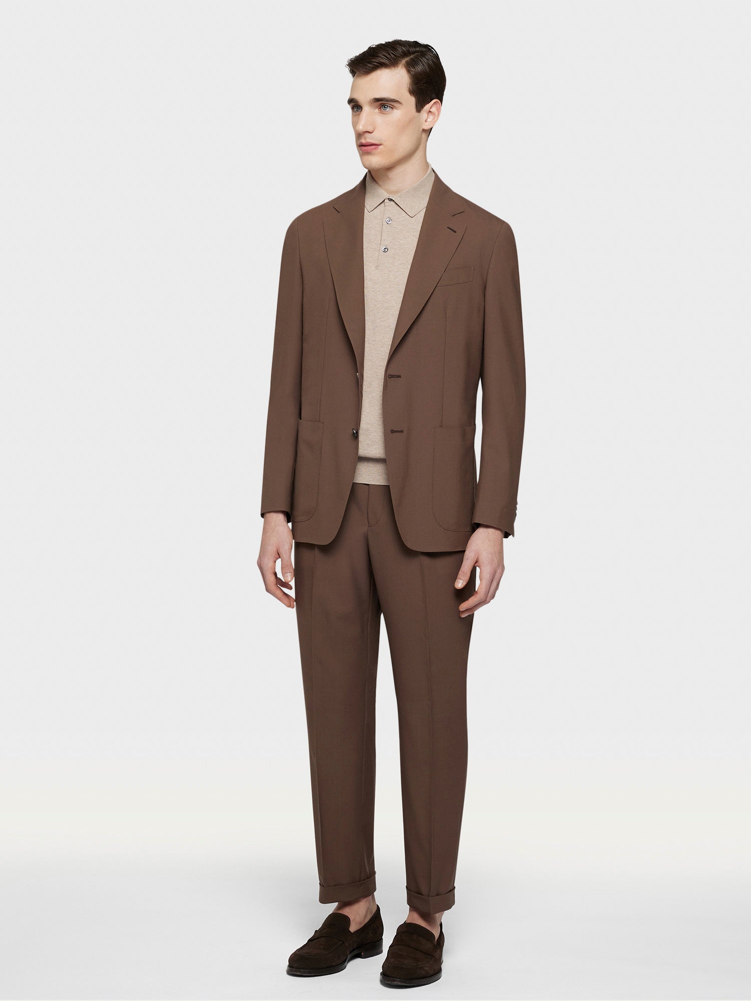 Caruso Menswear Abbigliamento Uomo Pantalone in lana marrone total look