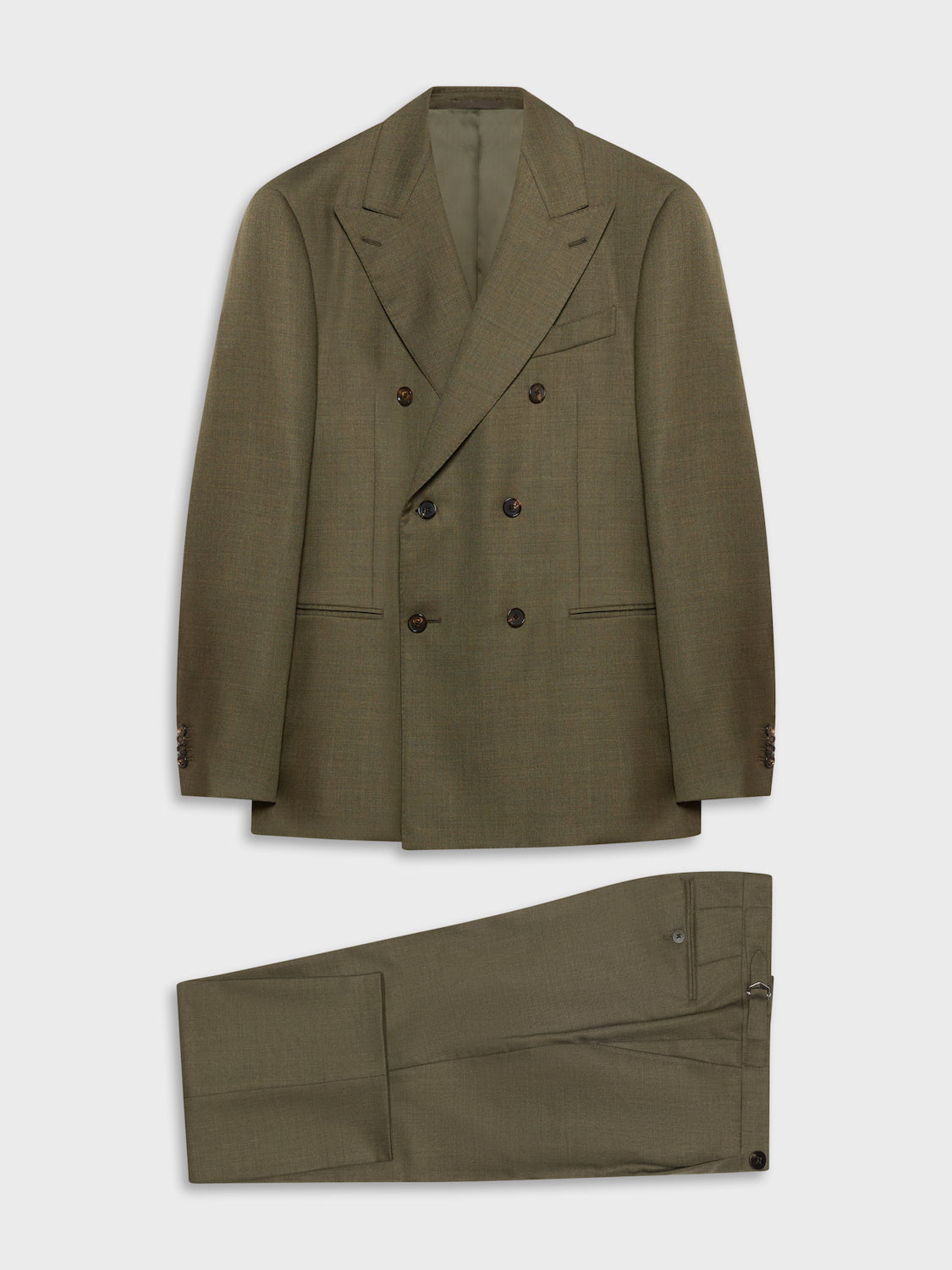 Caruso Menswear Abbigliamento Uomo Abiti Abito norma doppiopetto in lana zeelander verde look 2