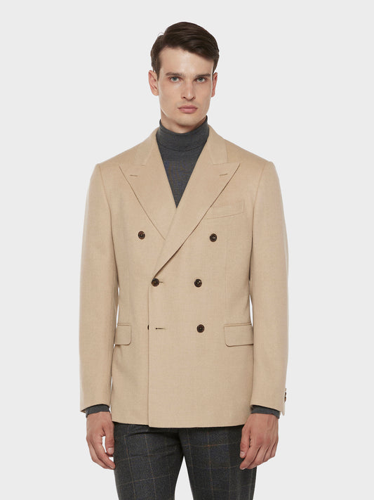 Caruso Menswear Abbigliamento Uomo Giacche Giacca norma doppiopetto in cammello beige look 3