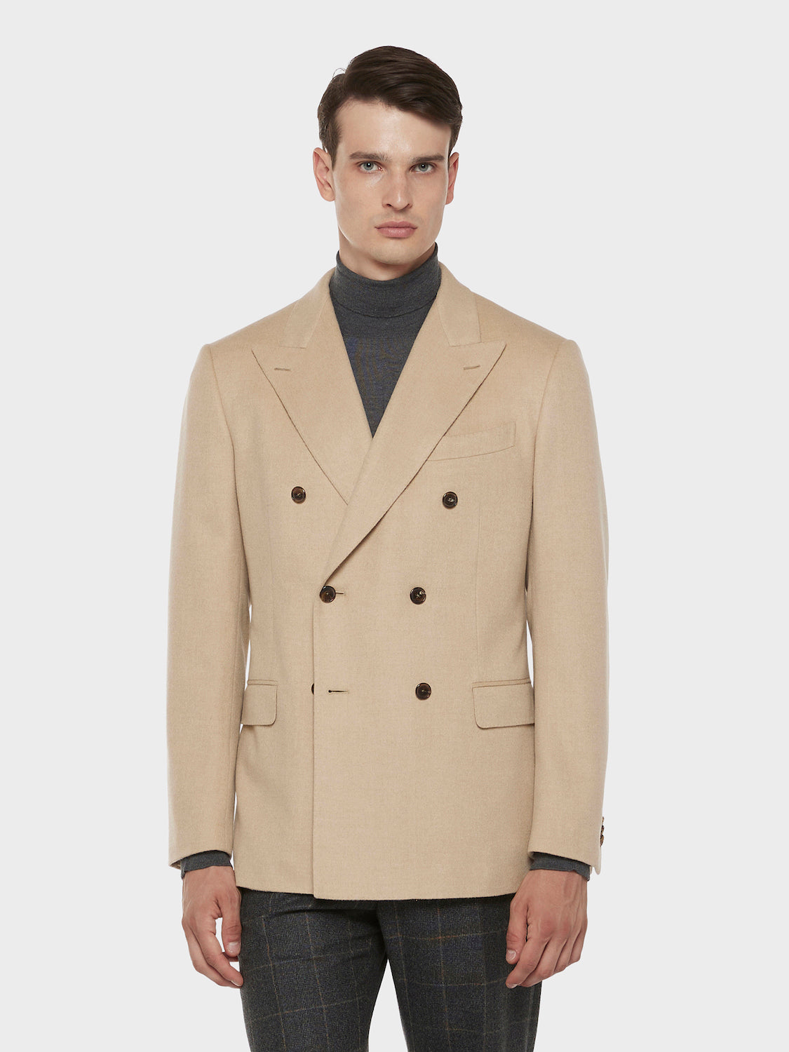 Caruso Menswear Abbigliamento Uomo Giacche Giacca norma doppiopetto in cammello beige look 3