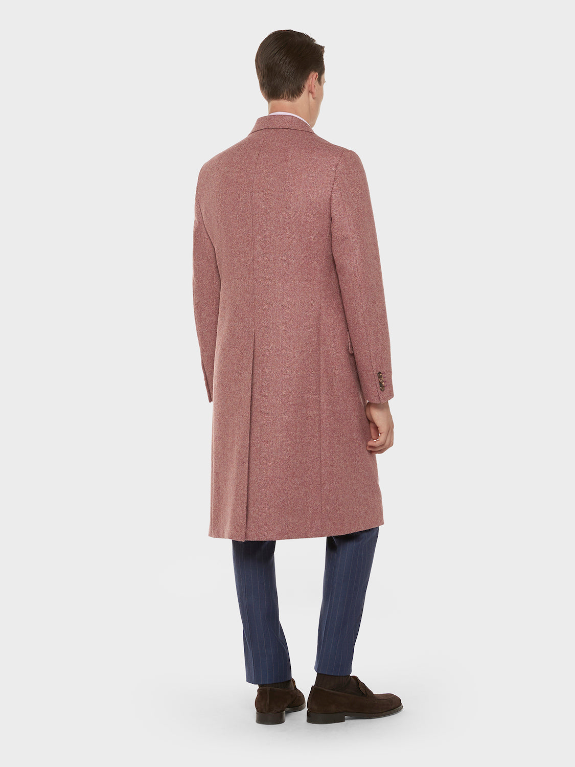 Caruso Menswear Abbigliamento Uomo Outerwear Cappotto norma doppiopetto in lana bordeaux look 4