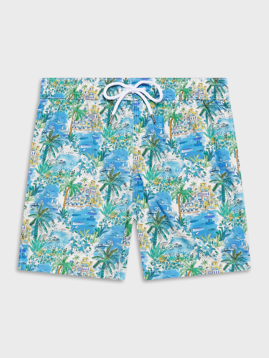Light Blue Cotton Swim Shorts