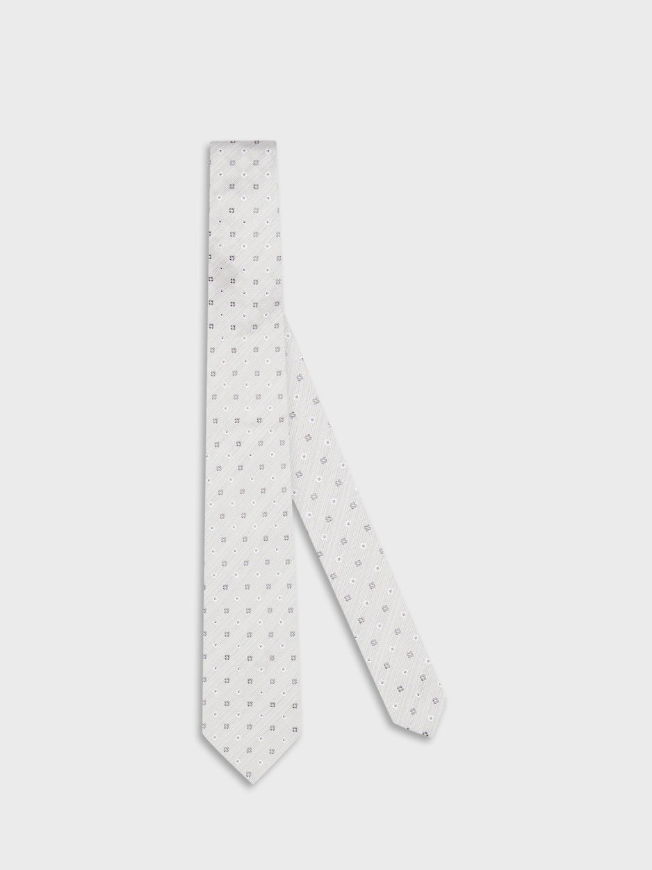 Silk jacquard tie grey