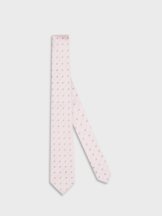 Silk jacquard tie pink