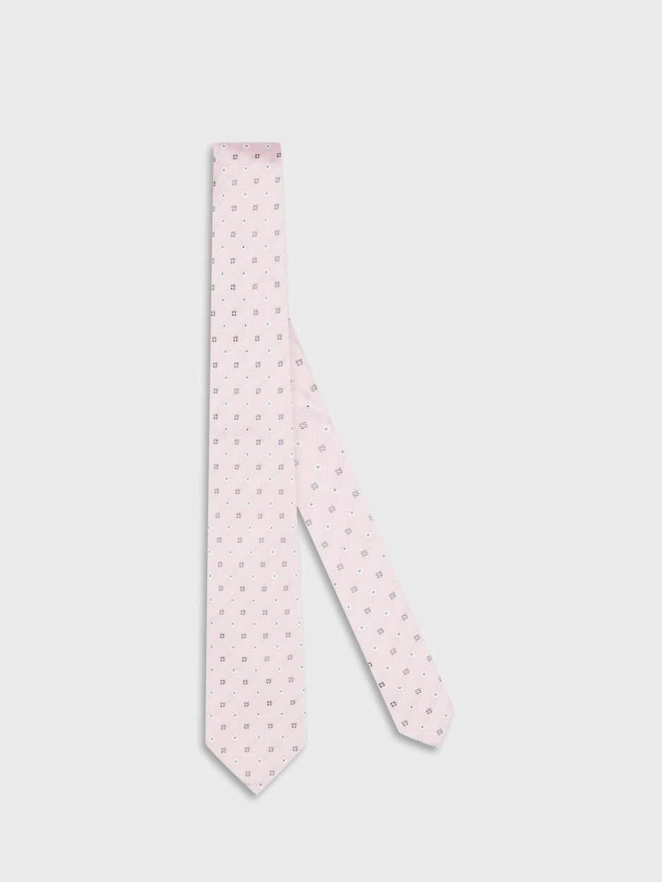 Silk jacquard tie pink