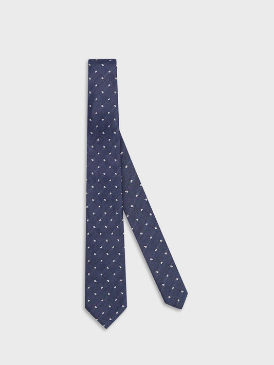 Silk jacquard tie blue