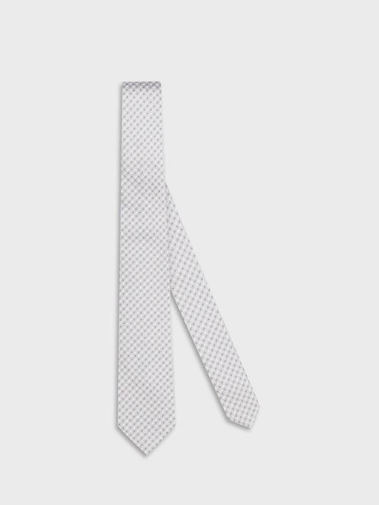 Gray Floral Silk Jacquard Tie