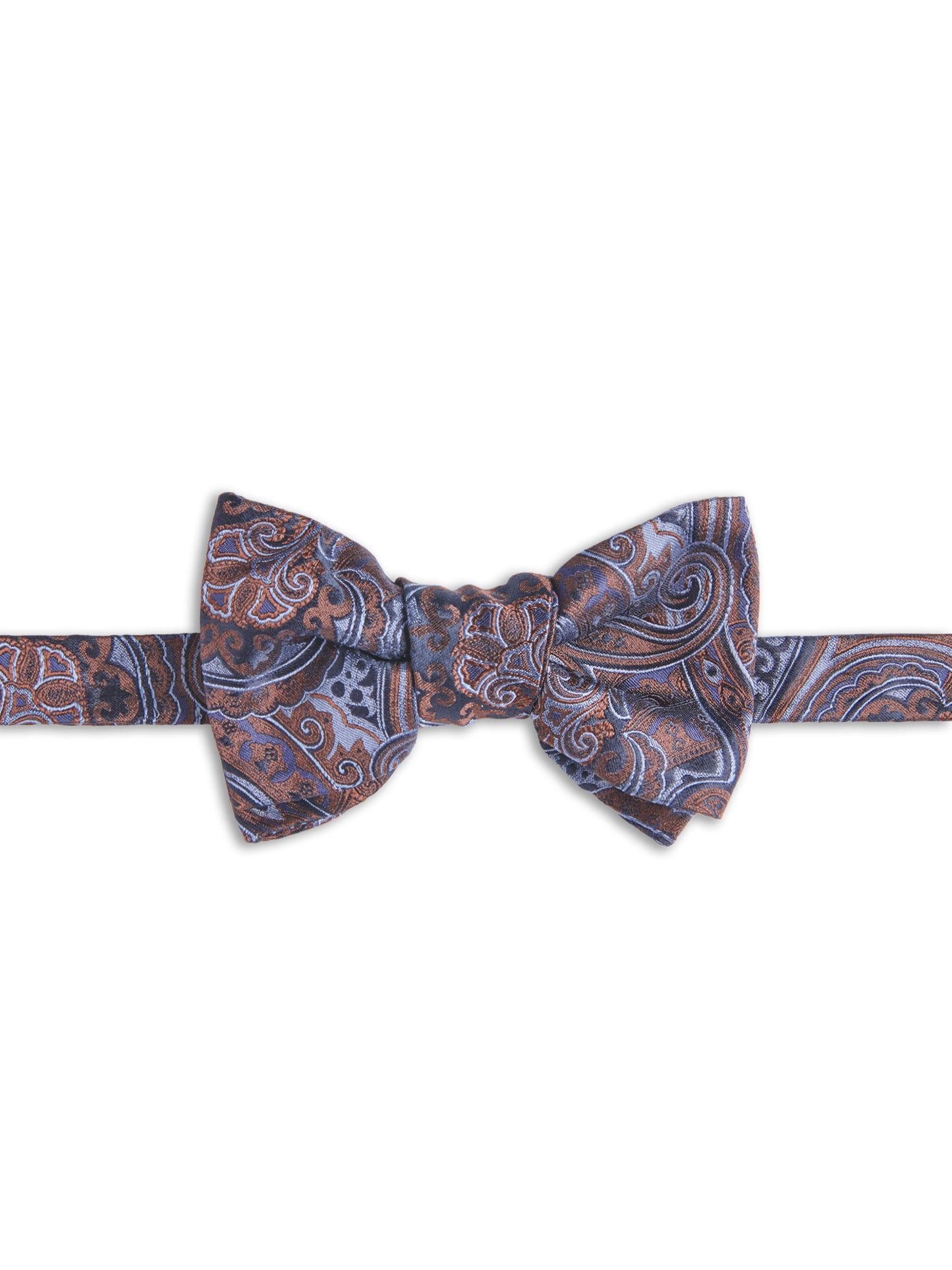 Papillon da annodare in seta paisley blu notte