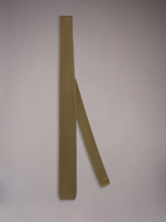 Cravatta in maglia di seta beige