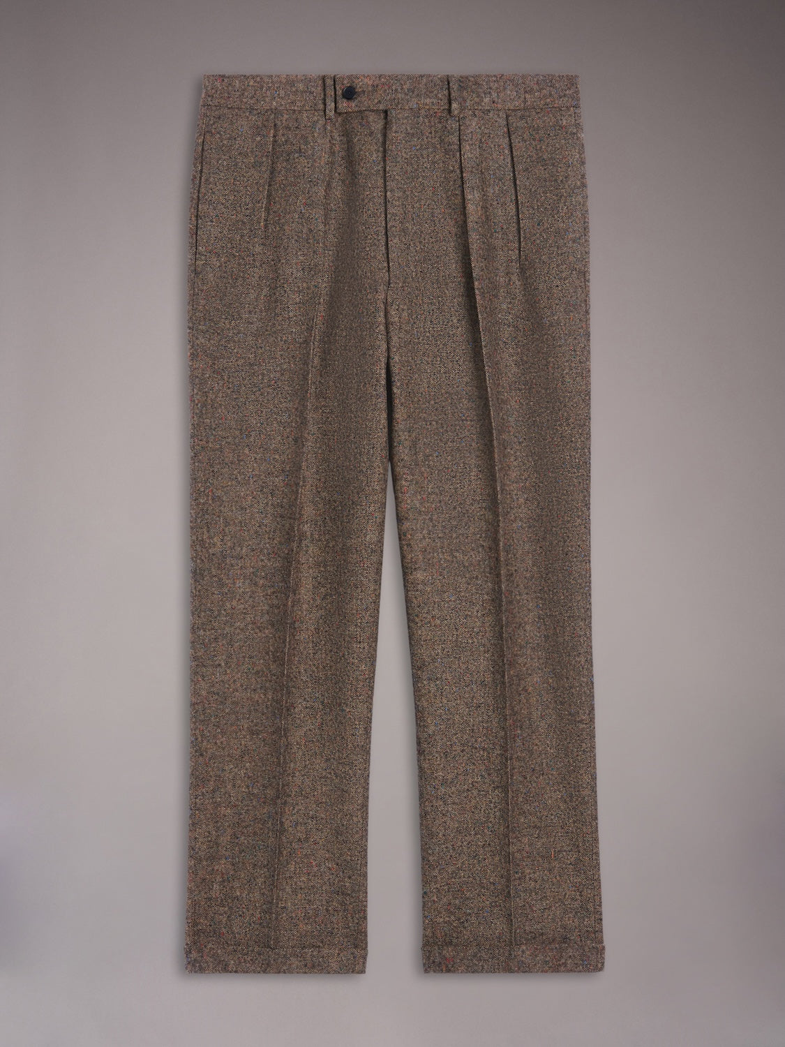 High-waisted trousers in beige wool